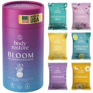 Bloom: Shower Steamers Aromatherapy 6 Pack - Christmas Stocking Stuffers, Birthd